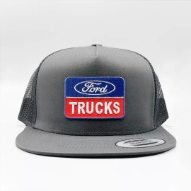 Vintage Truckers Ford Trucks Hat, Ford Trucks F150 F250 F350 Superduty Patch on Gray Yupoong 6006