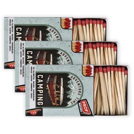 PROF Set di 3 scatole da 100 fiammiferi, lunghezza 5,5 cm, 300 chef partite, accendini e pratici per cucina, candele, compleanni, campeggio, barbecue, all'aperto, sopravvivenza, 41806004