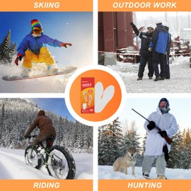 WORLD-BIO Disposable Insole Foot Warmer, Long Lasting Ultra Thin Foot Toe Warmers for Men Women, Air Activated Heated Insole Warmers for Feet for Hiking Camping Skiing, Up to 10 Hours of Heat