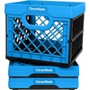 CleverMade Collapsible Milk Crate, Neptune Blue, 3PK - 25L (6