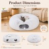 Fluffy Cat Tunnel Bed Under Christmas Tree, Plush Warm White