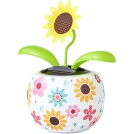Sunflower Solar Dancing Solar Solar Dancing Flower,Solar Dancing Figurines, Solar Powered Swinging Animated Dancer Car Decoration for Car Dashboard Office Desk Dancer, Solar Power Kits