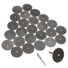 Drilax Rotary Tool Cutting Discs for Metal 25 Pcs Cut Off Wheels for Rotary Cutting Tool, Double Fiberglass Reinforced Cut Off Tool Set with 2 Pcs Mandrels Compatible with Dremel Cutting Discs