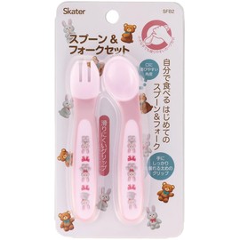 Skater SFB2-A Children's Spoon and Fork Set, 4.7 inches (12 cm), Stuffed Toy, Rabbit