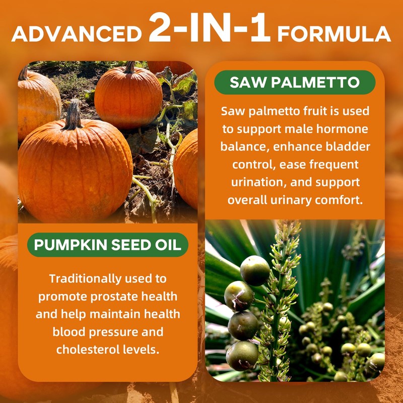 BVIVLOO Pumpkin Seed Oil Gummies with Saw Palmetto, Organic Pumpkin