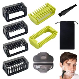 9 Piezas Peine Guía 1/2/3/5 mm para Afeitadora, Set de Protectores Reemplazo de Peine Guías, Accesorios para Recortadora Eléctrica Híbrida, Estuche Repuesto de Peine Guía