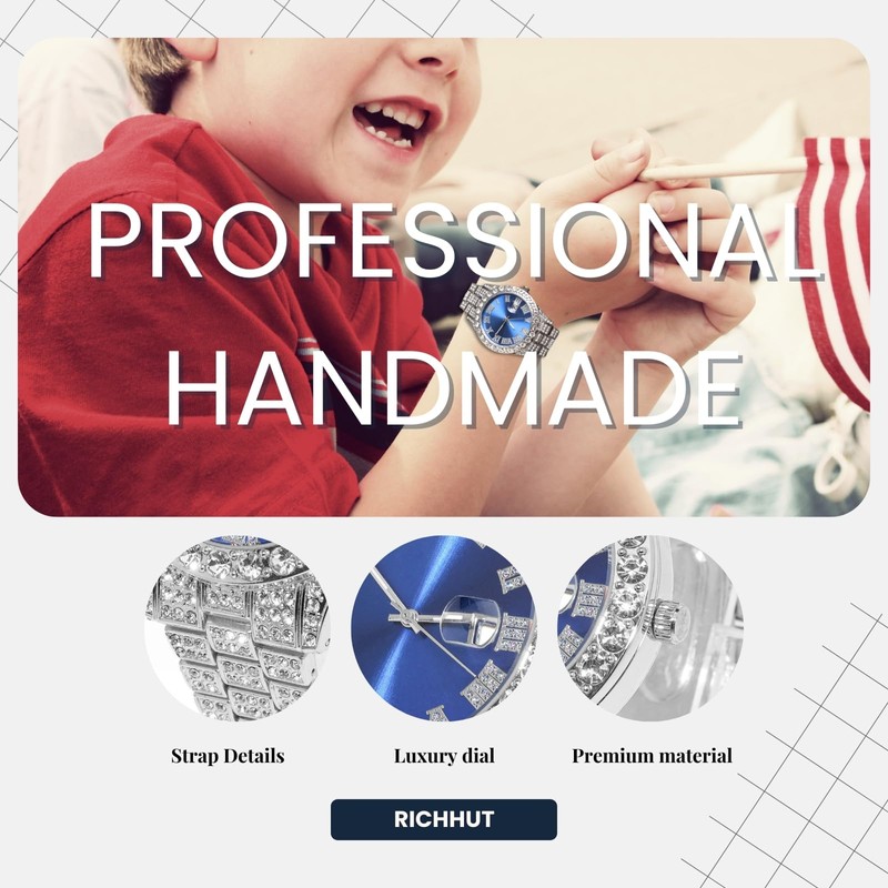 richhut Luxury Diamond Watch for Kids Teen - Iced Out