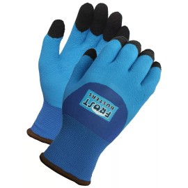 Unbranded Frost Buster Thermo Blue Latex Winter Waterproof Gloves 3/4 Coated Insulated - M