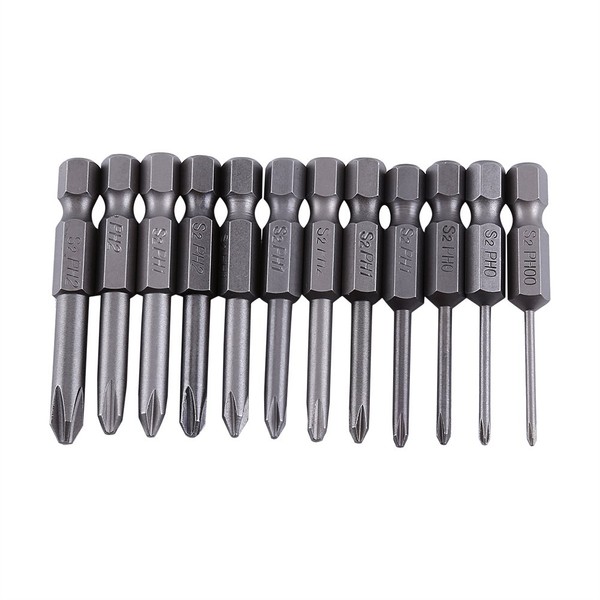 12 Pieces 1/4 Inch Hex Shank PH00 Magnetic Long Screwdriver