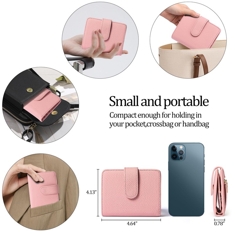 FALAN MULE Women's Small Mini Leather Purse with RFID Protection,