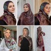 ANKOMINA Women's Watercolor Floral Print Hijab Scarf Soft Muslim Head