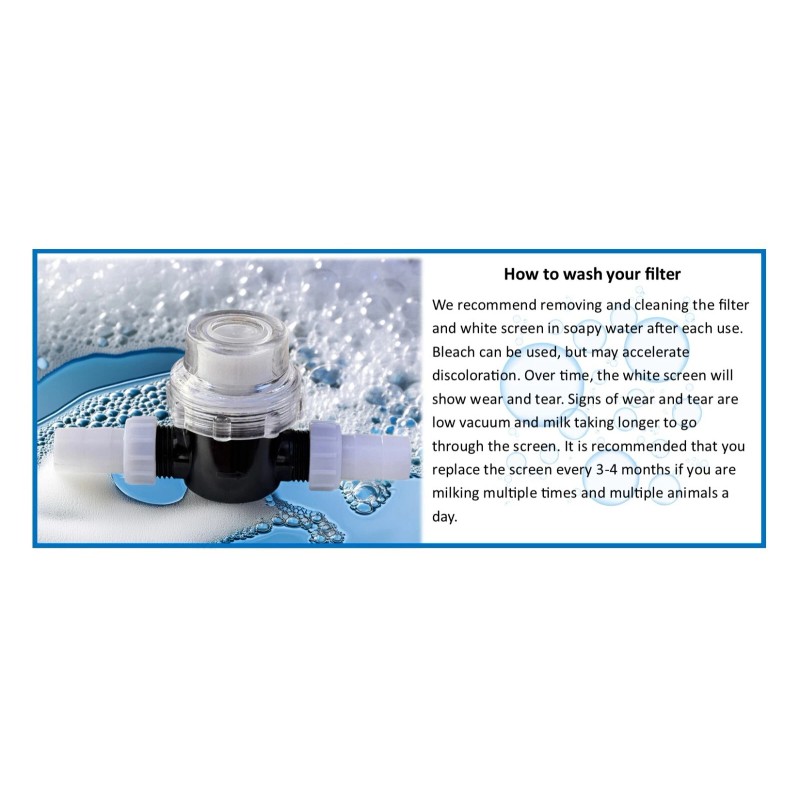 Mitty Dairy Inline filter for cow or goat milking machine