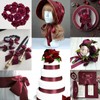 Zythrem 40mm Burgundy Ribbons 91M, Wide Satin Ribbon for Gift