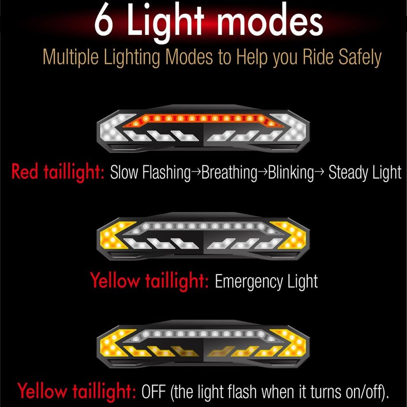 Wireless Bicycle Anti Thief Alarm Rear Tail Light With Turn