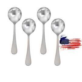Soup Spoon/Dinner Spoon Made in USA Set of 12 18/10 Stainless Steel Flatware Mirror Finish Dishwasher Safe TAA HubZone and Buy American Compliant Annapolis Silverware Made by Sherrill Manufacturing