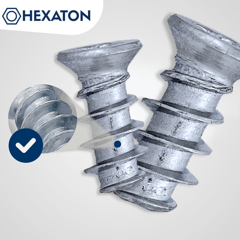 HEXATON Euro Screws with Countersunk Head 6.3 x 16 mm