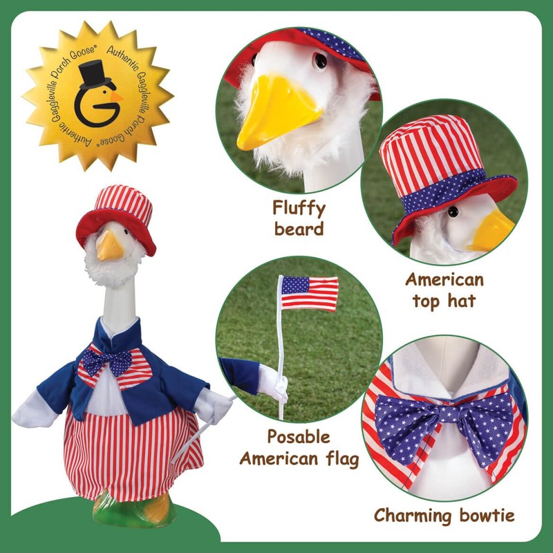 Fox Valley Traders Gaggleville Uncle Sam Goose Outfit, Fits Large