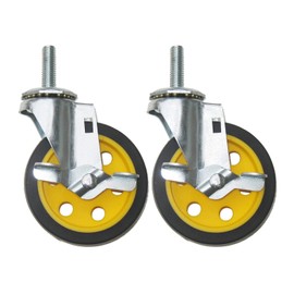 Rock-N-Roller Caster with Brake 4" x 1" 2-Pack for R2 & R6 Multi-Carts (RCSTR4X1)