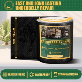 IONCAT RV Underbelly Material Repair Tape, Flex Seal Belly Tape with Permanent Strong Adhesive for RV, Mobile Home, Camper Travel Trailer, RV Awning Tear Repair Kit, Waterproof, 6 INCH x 50 Feet