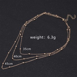 TseenYi Boho Satellite Chain Necklace Gold Layering Dew Drop Necklace Choker Vintage Neck Chain Jewelry for Women and Girls
