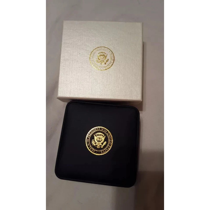 President Bill Clinton VVIP Cuff Links Blue Cobalt 24k Gold-plated