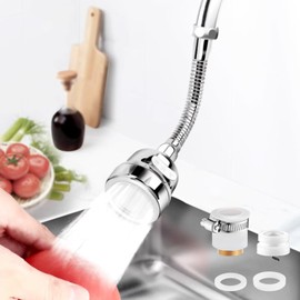 Faucet Sprayer Attachment，Kitchen Faucet Head Replacement 360° Rotatable 3-Speed Faucet Extender with Universal Aluminum Adapter for Kitchen Sink