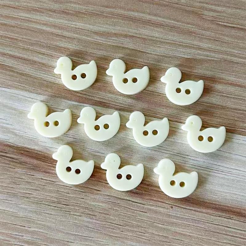 10PCS Resin Button with Duck Pattern,2-Hole Button,0.51 * 0.47inches