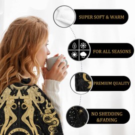 Gemini Gifts, Gemini Zodiac Blanket 60"X50", Gemini Zodiac Gifts for Women Moon Constellation Throw Blanket Astrology Decor Witchy Gemini Birthday Gifts Gothic Soft Blanket