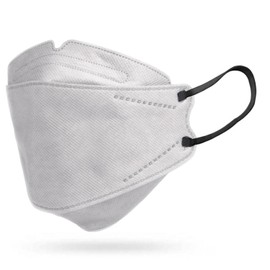 Kind Masks – 3D Willow Face Mask, 4-Ply Disposable, Breathable & Comfortable, Adult Regular Size, 30 Colour Options, Individually Wrapped, Resealable Pack of 5 (Grey)