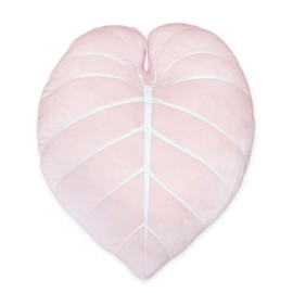 Green Philosophy Co. Philodendron Gloriosum Baby Pink Leaf Shaped Pillow Decorative Plush, Bed, Flower, Cute Throw Pillow Great for Plant Lovers Green Thumb Friends and Family Accent Decor Cushion