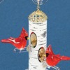 Handcrafted Glass Baron Cardinal's Delight Feeder 5 Inches Tall