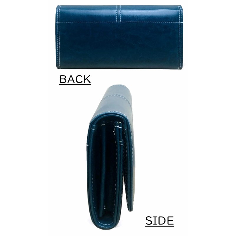 Zazaland Women's Long Wallet, Multi-functional, Leather, Cover, Button, Coin Purse,
