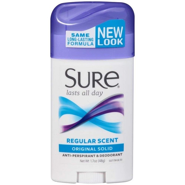 Sure Sure Anti-Perspirant Deodorant Original Solid Regular Scent - 1.7
