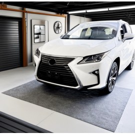 CleanUp Stuff Garage Floor Mat - Thick Super Absorbent Garage Mat + Premium Waterproof Rubber Mat Backing for Any Spill & Oil Pan - Better Than Oil Drain Pan - Large (6 x 9 ft.)(Made in USA)