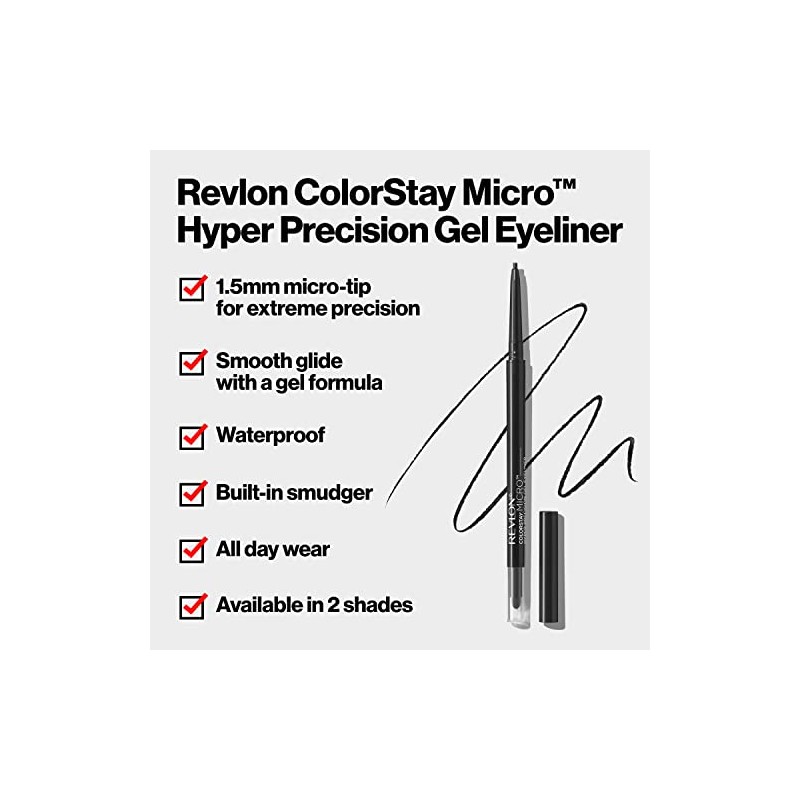 Revlon Colorstay Micro hyper Precision Gel Eyeliner, resistente al agua,