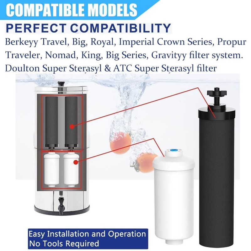 Water Filter Replacement Charcoal Compatible with Berkey® BB9-2® Gravity Filter