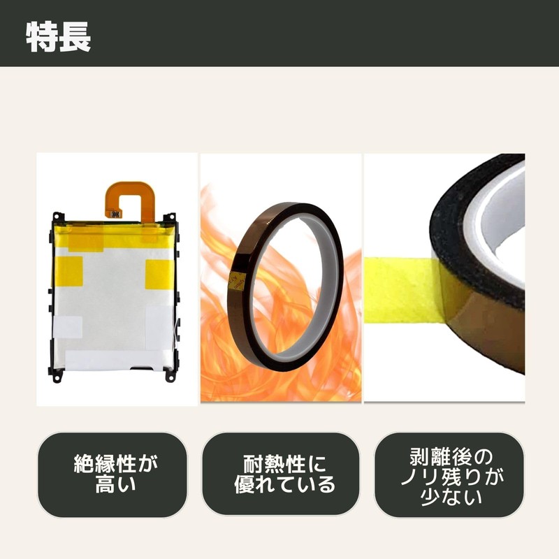 HATUSOKU Polyimide Tape, Long 99.8 ft (33 m), Heat Resistant,