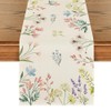 Artoid Mode Floral Leaves Spring Table Runner, Seasonal Flowers Summer
