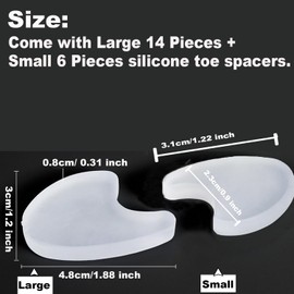Reppkyh 20 Stück Gel-Zehenspreizer für Ballenzehen, Silikon-Zehenspreizer, Ballenzeh-Korrektor für Füße, Damen, Herren