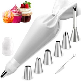 9 Piezas Manga Pastelera Reutilizable, Mangas Pasteleras Para Decoración De Pasteles Y Postres, Juego Completo Para Panaderos Caseros Y Reposteros, Incluye Accesorios Para Diseños Intrincados, Kit De Herramientas Para Hornear