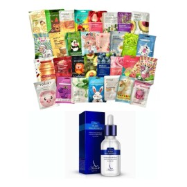 Paquete 10 Mascarillas Hidratantes + Serum Ácido Hialurónico