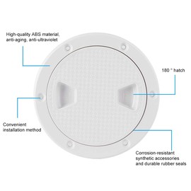 Yuecoom 4/6 Inch Boat Hatch Deck Plate, Round Non-Slip Inspection Hatch for Boats, Circular Non-Slip Inspection Deck Plate Hatch with Removable Cover (4 Inch)