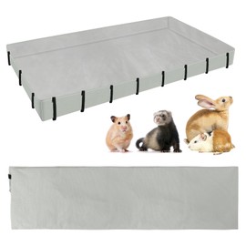 Lonepetu Waterproof Guinea Pig Cage Tarp Bottom for C & C Grids Habitat, 48"*24" Washable Guinea Pig Cage Liner Base for Rabbits Hamsters Hedgehogs Ferrets Small Pets (No Cage)