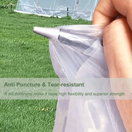 Yowlieu 10' x 26' Clear Greenhouse Plastic Sheeting, 6 Mil UV Resistant Polyethylene Greenhouse Film Hoop Green House Plastic Cover for Farms, Agriculture, Garden