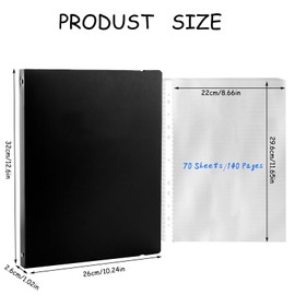 iGolife Portfolio Binder with Plastic Sleeves, 70 Pockets Presentation Book Display 140 Pages File Folder for Artwork, Sheet Music, Document, Diamond Painting