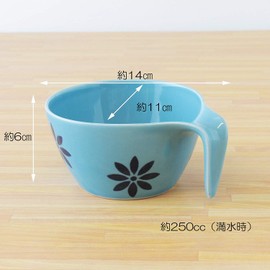 CtoC JAPAN Select Living Alone Dish Soup Cup Flutter Blue W 5.5 x D 4.3 x H 2.4 inches (14 x 11 x 6 cm) 250cc Made in Japan