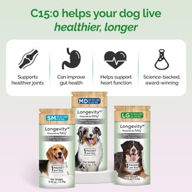 Yummy Combs Longevity15 – C15:0 – Fatty Acid Health Supplement for Dogs – Healthy Pet Supplies – for Small Dogs, 3 Pack