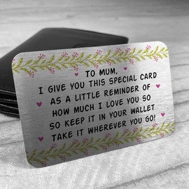 RED OCEAN Special Mum Gift for Mothers Day Birthday Metal Wallet Insert Mum Poem Keepsake