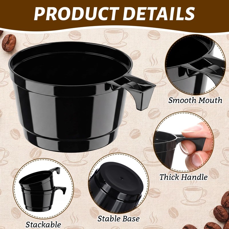 200 Count 4 oz Hard Plastic Coffee Cup Bulk Tea