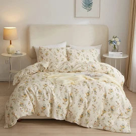 HighBuy Yellow Floral Comforter Set Queen Botanical Bedding Comforter Set for Queen Bed Women Girl Garden Bohemian Floral Comforter with 2 Pillowcases,Garden Style Bedding Sets